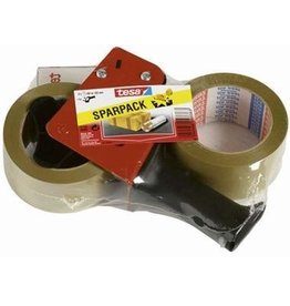 tesa Packband tesapack und Packbandabroller Sparpack 50 mm x 66 m (B x L)