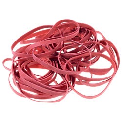 Gummibänder 50 g 130 x 4 mm Farbe: rot