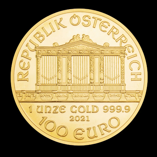 Wiener Philharmoniker 1 Oz Goudkleurig munt met capsule