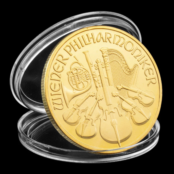 Wiener Philharmoniker 1 Oz Goudkleurig munt met capsule