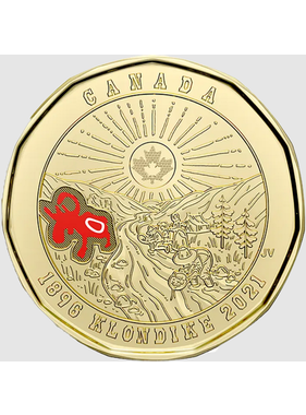 Klondike Gold Rush 125th Ann. 1 Dollar munt GEEN IMITATIE!