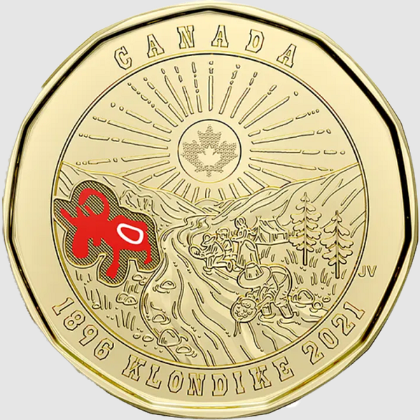 Klondike Gold Rush 1 Dollar munt in Muntcapsule