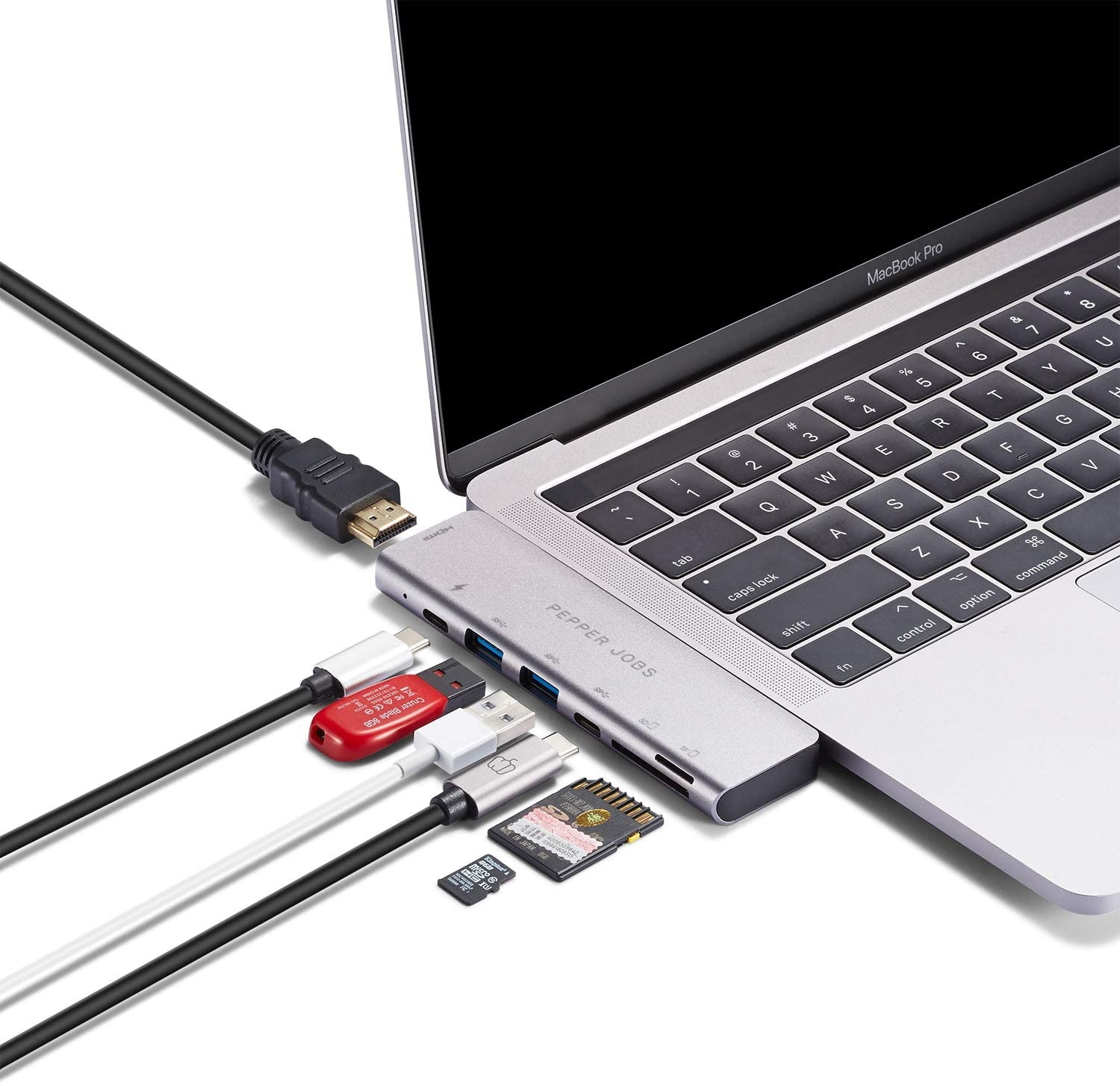 MBP7 est un double hub USB-C 3.1 à USB 3.0 avec une sortie HDMI 4K