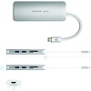 PEPPER JOBS TCH-4 est un hub USB-C 3.1 à USB 3.0 avec un port de chargement USB-C (Power Delivery), des lecteurs de cartes SD & TF et une sortie HDMI argentée.