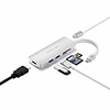 PEPPER JOBS TCH-4 is a USB-C 3.1 to USB 3.0 hub with a USB-C PD charging port, SD & TF card readers and HDMI outputSilver