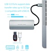 PEPPER JOBS TCH-5 est un appareil USB-C 3.1 à USB 3.0 avec Gigabit Ethernet, un port de chargement USB-C et une sortie HDMI multiport. Gris Sidéral