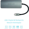 PEPPER JOBS TCH-5 est un appareil USB-C 3.1 à USB 3.0 avec Gigabit Ethernet, un port de chargement USB-C et une sortie HDMI multiport. Gris Sidéral