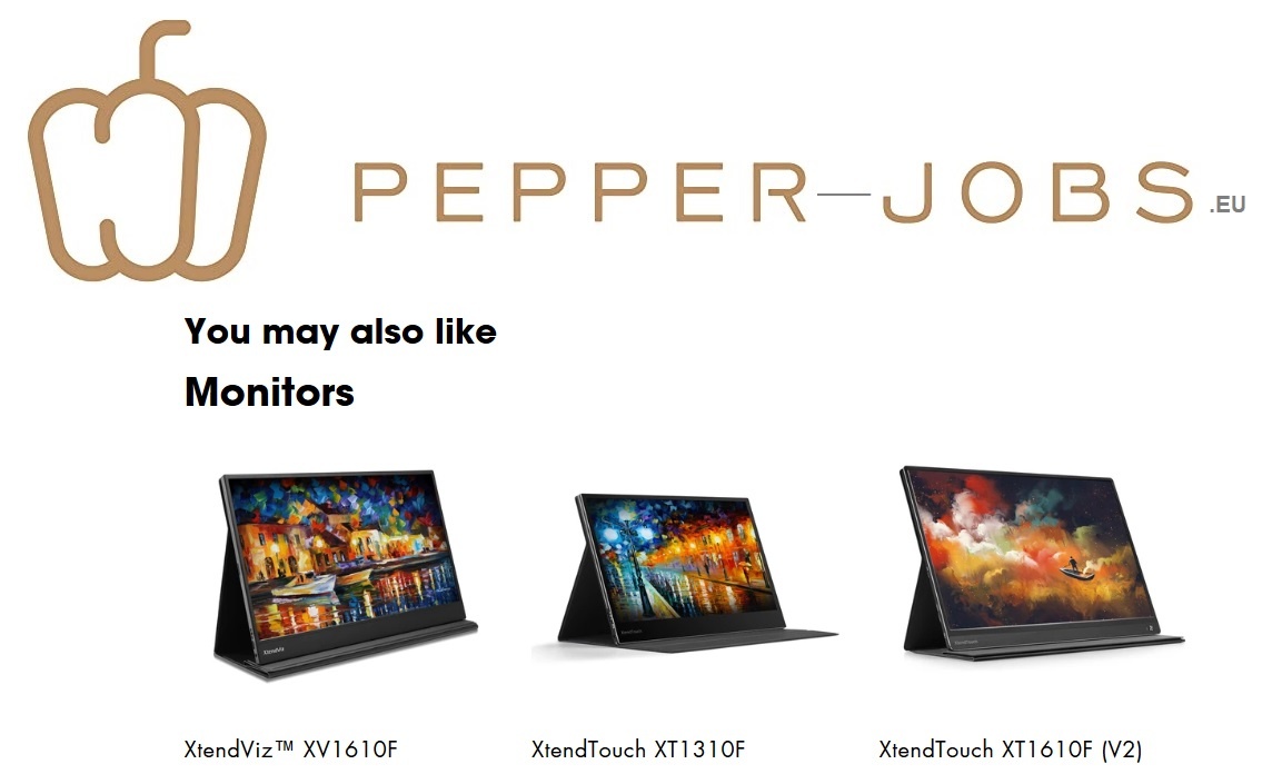PEPPER JOBS XTendTouch, XtendViz portable monitoren. 