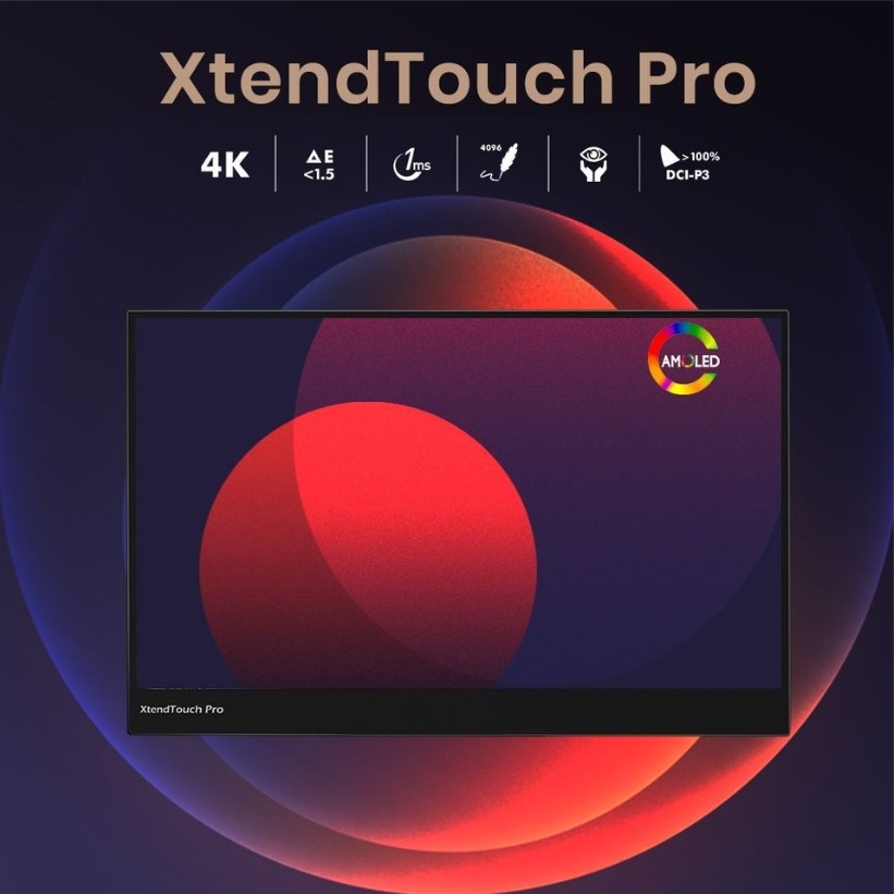 Video MacOS Big Sur stilo e supporto touch demo Monitor portatile AMOLED XtendTouch Pro