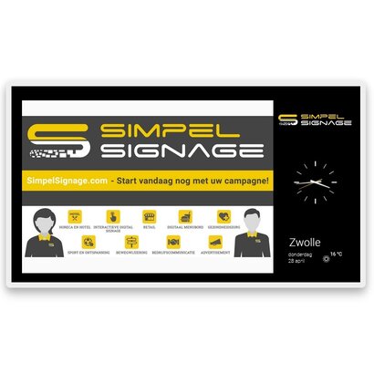 Simpel Signage PREMIUM CMS 3 jaar licentie IIYAMA 55" en Media Player
