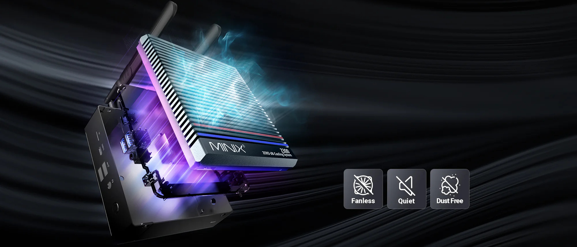 MINIX Z300-0db Intel N300 Fanless Mini PC 16GB/512GB