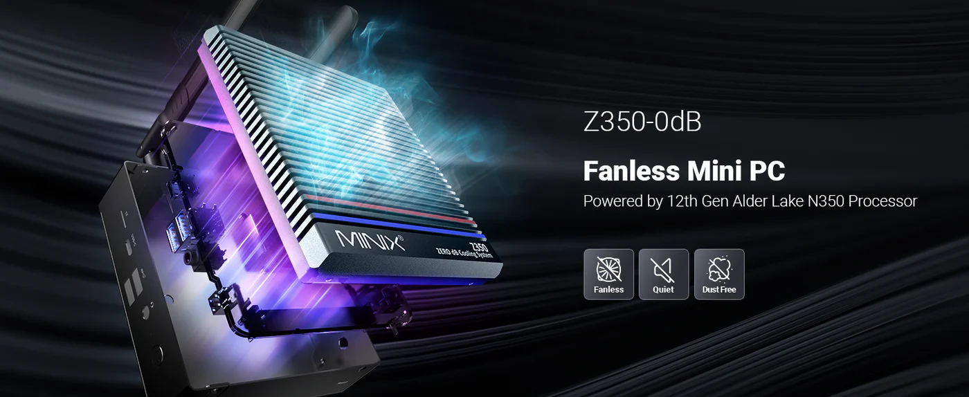 MINIX Z350-0dB Fanless Mini PC