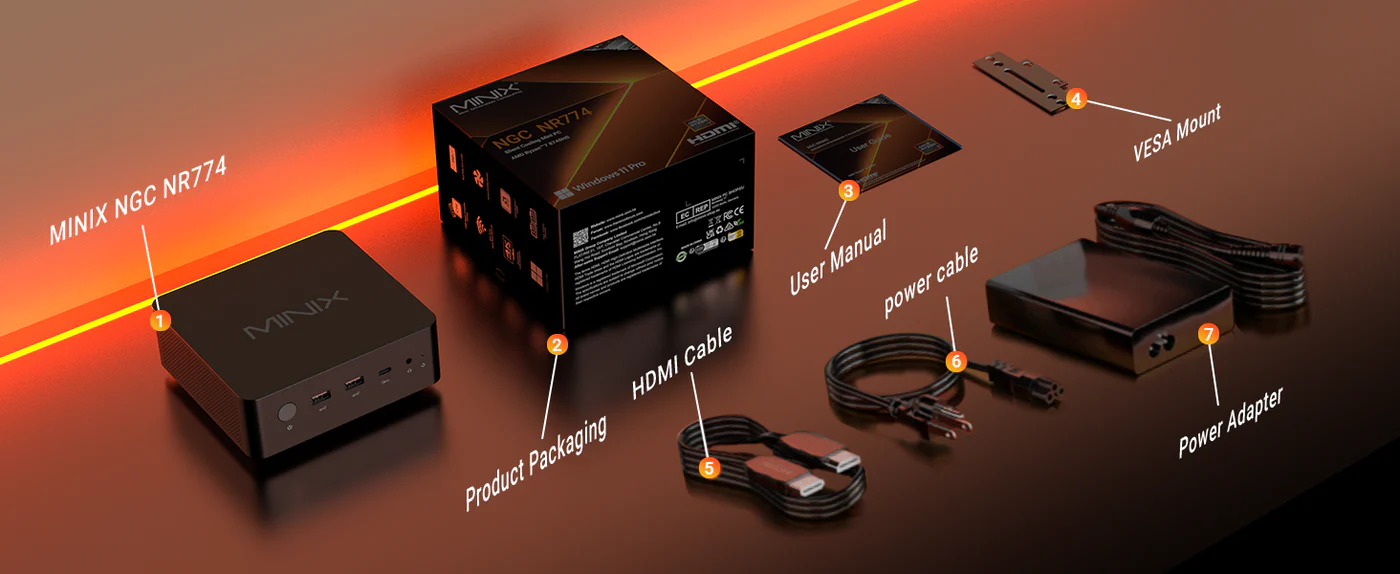 MINIX NGC NR774 32GB/1TB Mini PC, AMD Ryzen 7 8745HS