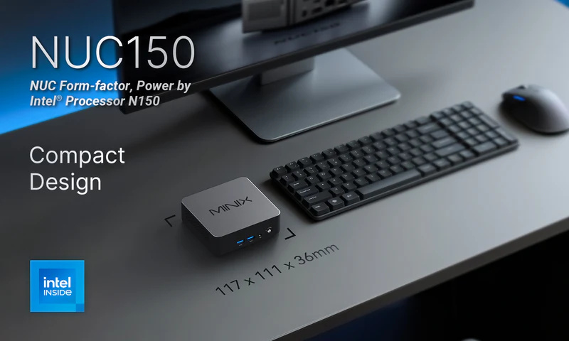 MINIX NUC150 Intel® Processor N150 16GB/512GB Mini PC