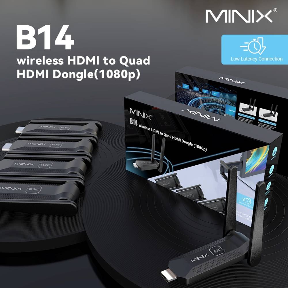 MINIX B14 Draadloze HDMI naar Quad HDMI-dongle (1080p)