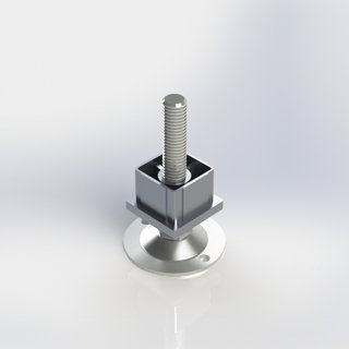 Inslagdop 3 x 3 cm  met stelvoet