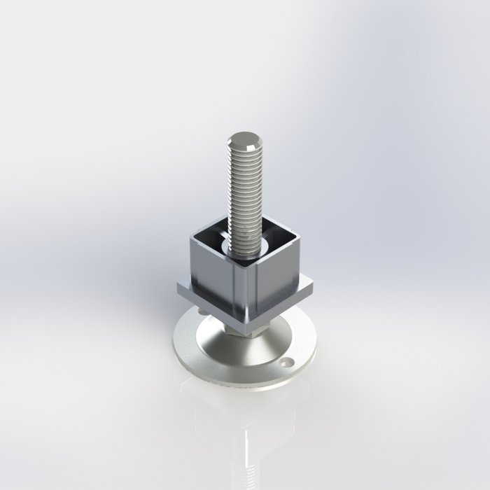 Inslagdop 3 x 3  cm  met stelvoet M10 draad.