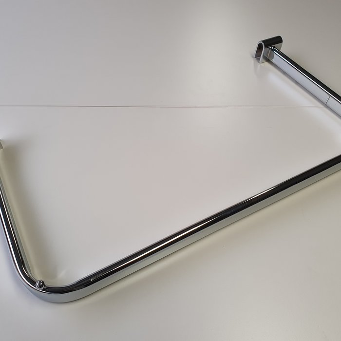 Kledingbeugel 60 cm, toepasbaar over plat-ovale draagbalk, diepte 30 cm, chroom