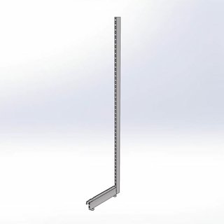 Wandstelling eindstaander 221  cm met voet 47 cm