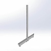 Eindstaander 6 x 3 cm, lengte 141 cm, koker met tweezijdige H-perforatie en voeten 47 cm