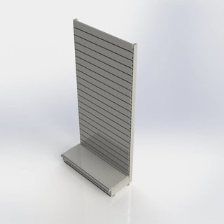 Wandstelling slatwall, 100 cm breed, 221 cm hoog