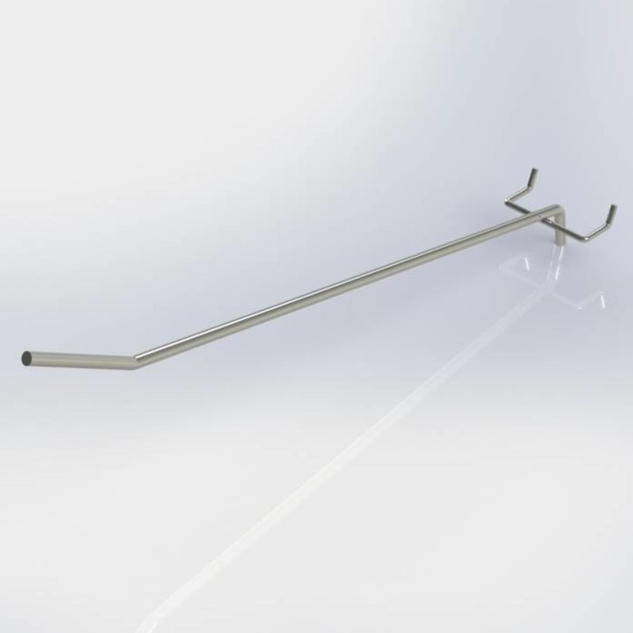 Haak enkele pen voor een rugwand met perforatie rond gat en rond met sleutelgat