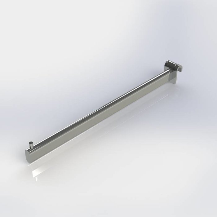 Kledinghaak chroom met pin, 30 of 40 cm, toepasbaar op een plat ovaal buis 30-15 mm