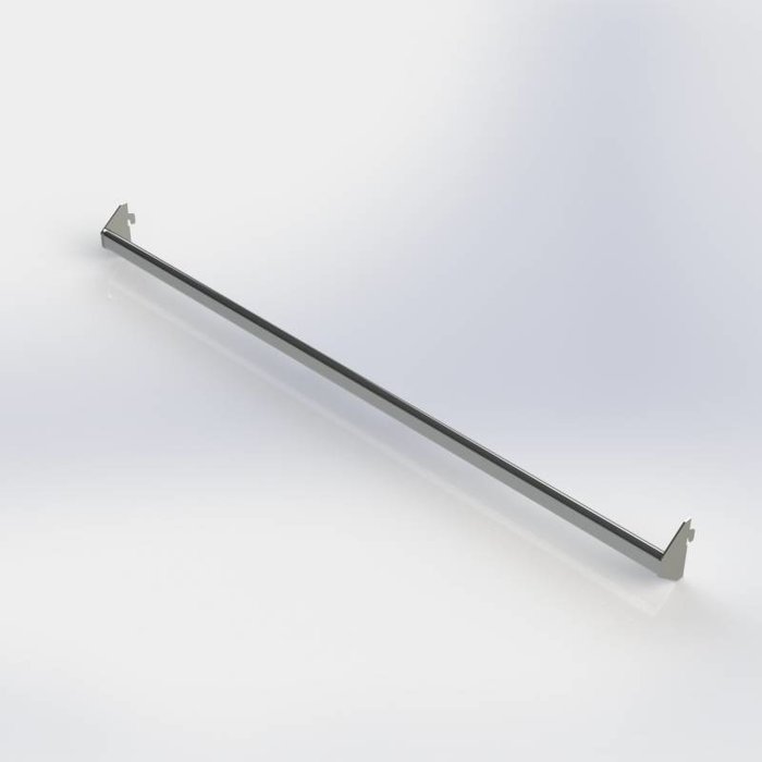 Draagbalk chroom 66.5, 100 of 125 cm, dwarsstang plat-ovale buis 30-15 mm