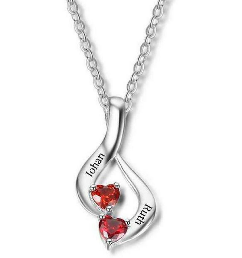 Verbazingwekkend Gepersonaliseerde sieraden Necklace with birth stones 'two hearts' UG-33