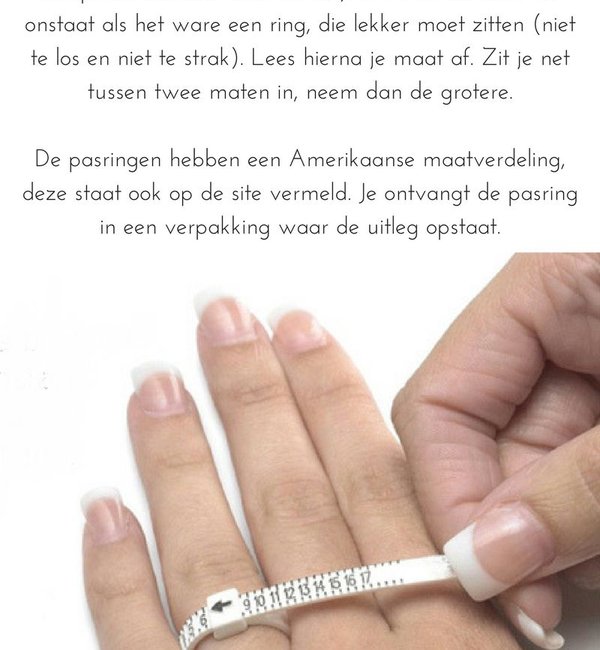 KAYA sieraden Measure & Adjust Ring to determine the correct ring size