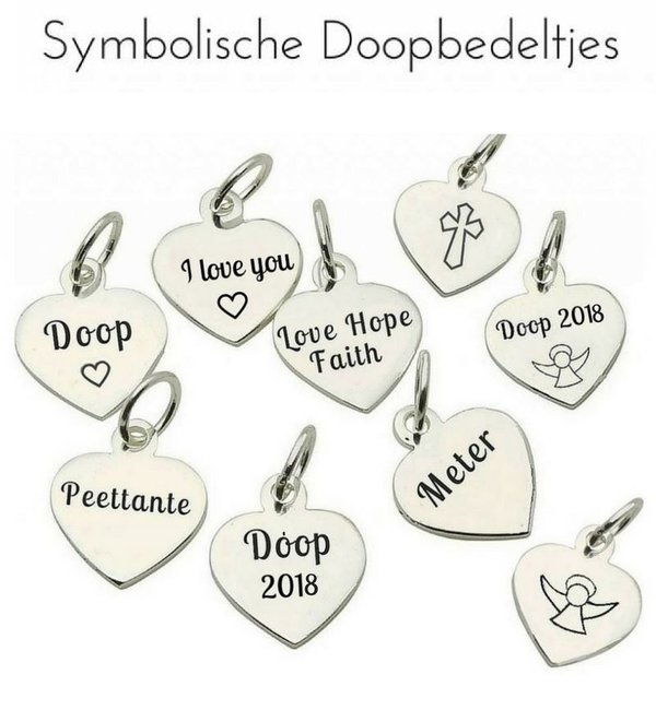 KAYA sieraden Silver text charms for bracelet or necklace