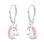 KAYA sieraden Silver Hoop Earrings 'Unicorn' with Glitter