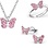 KAYA sieraden Silver set: Necklace & Earrings & Ring 'butterfly'