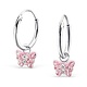 KAYA sieraden Zilveren kinderoorbellen 'Pink Butterfly'