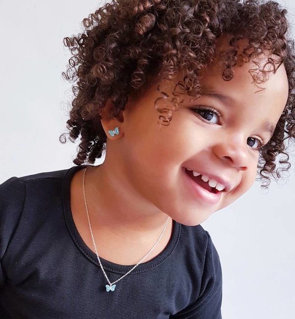 KAYA sieraden Silver children’s earrings ‘Blue Butterfly’