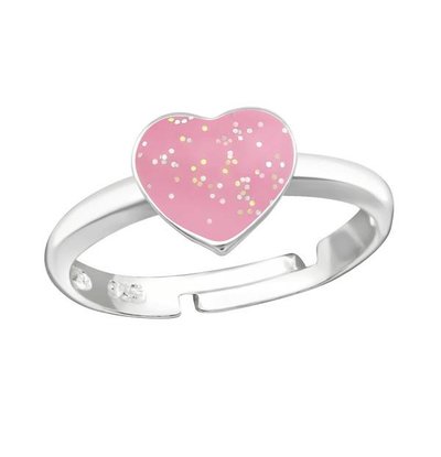 KAYA sieraden Silver children’s ring ‘Glitter Heart’