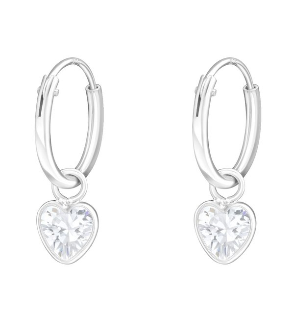 KAYA sieraden Zilveren Creolen 'White Crystal'