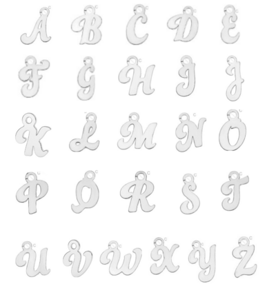 KAYA sieraden Sierlijke Letter Bedels I Sterling Zilver