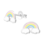 KAYA sieraden Zilveren Kinderoorbellen 'Rainbow' met pastelkleuren