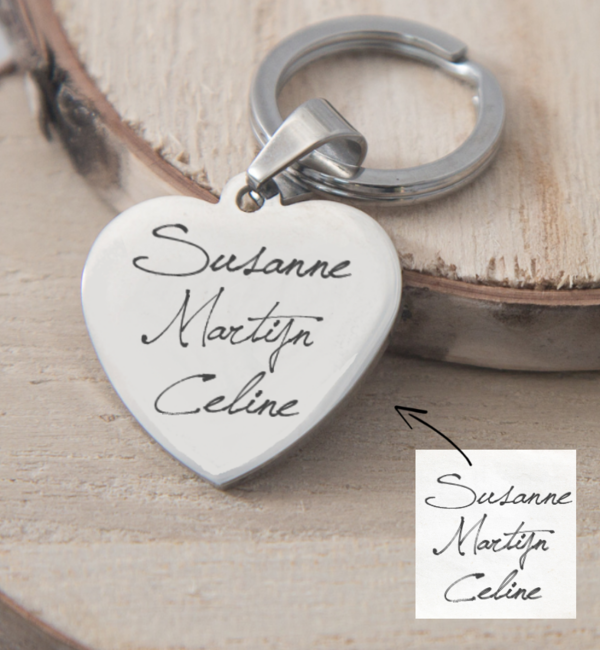 KAYA sieraden Stainless Steel Sleutelhanger 'Handschrift'