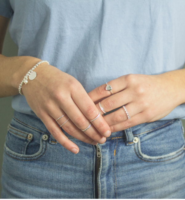 KAYA sieraden Damesring 'Sweetheart' met Letter-  Zilver 