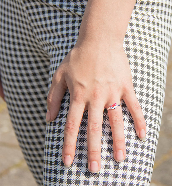 KAYA sieraden Silver Children's Ring 'Red Fox'