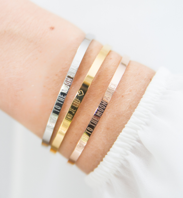 KAYA sieraden Set of 2 Slave bracelets 'Together, we make a family ♡'