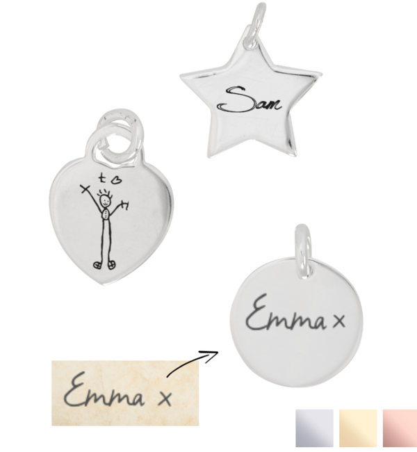 KAYA sieraden Engraved charm 'Child's drawing'