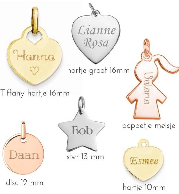 KAYA sieraden Engraved charm 'Child's drawing'