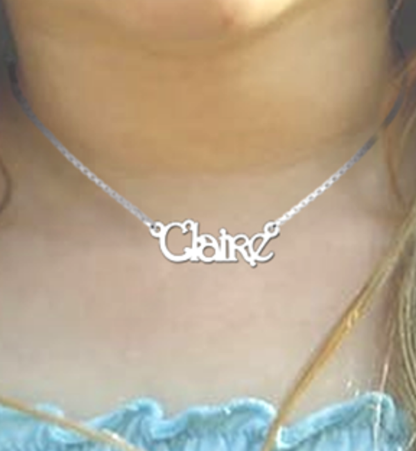 Sieraden Silver name necklace for little ladies (35 cm), model Claire
