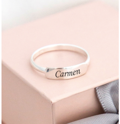 KAYA sieraden Ring 'Elegant Bar' met Gravure