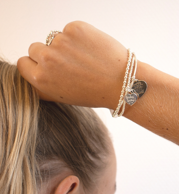 KAYA sieraden 3- Delige Set Zilveren Armbanden 'Bali' met Tekstbedel