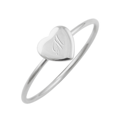 KAYA sieraden Ring 'Sweetheart' Initiaal- Zilver