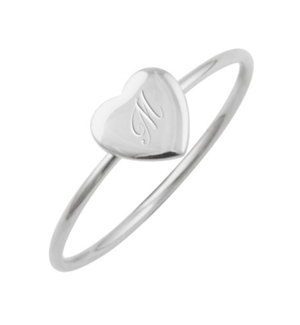 KAYA sieraden Damesring 'Sweetheart' met Letter-  Zilver 